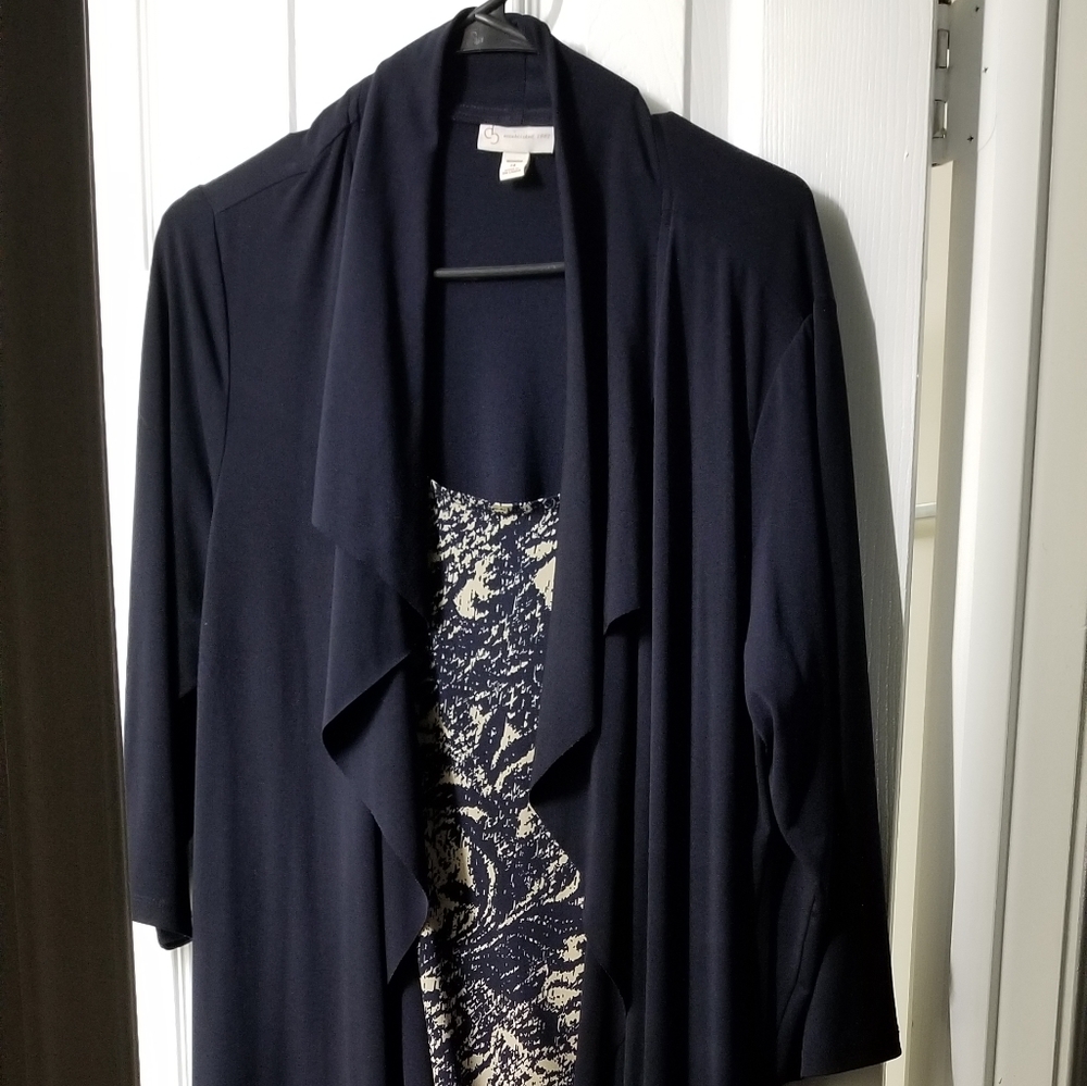 Blue and tan dress